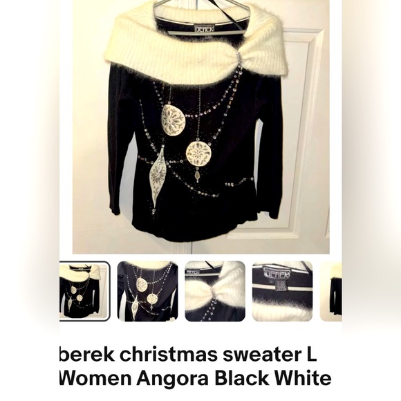 Gorgeous. Angora. Black with Silver Sequins.￼ Sweater - Picture 2 of 6